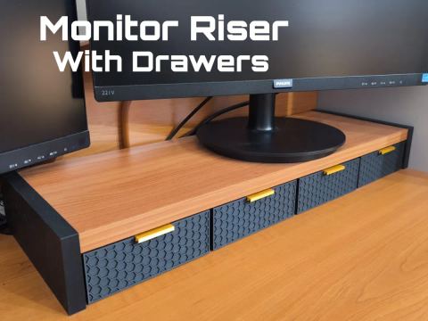 Suporte Elevador de Monitor com Gavetas